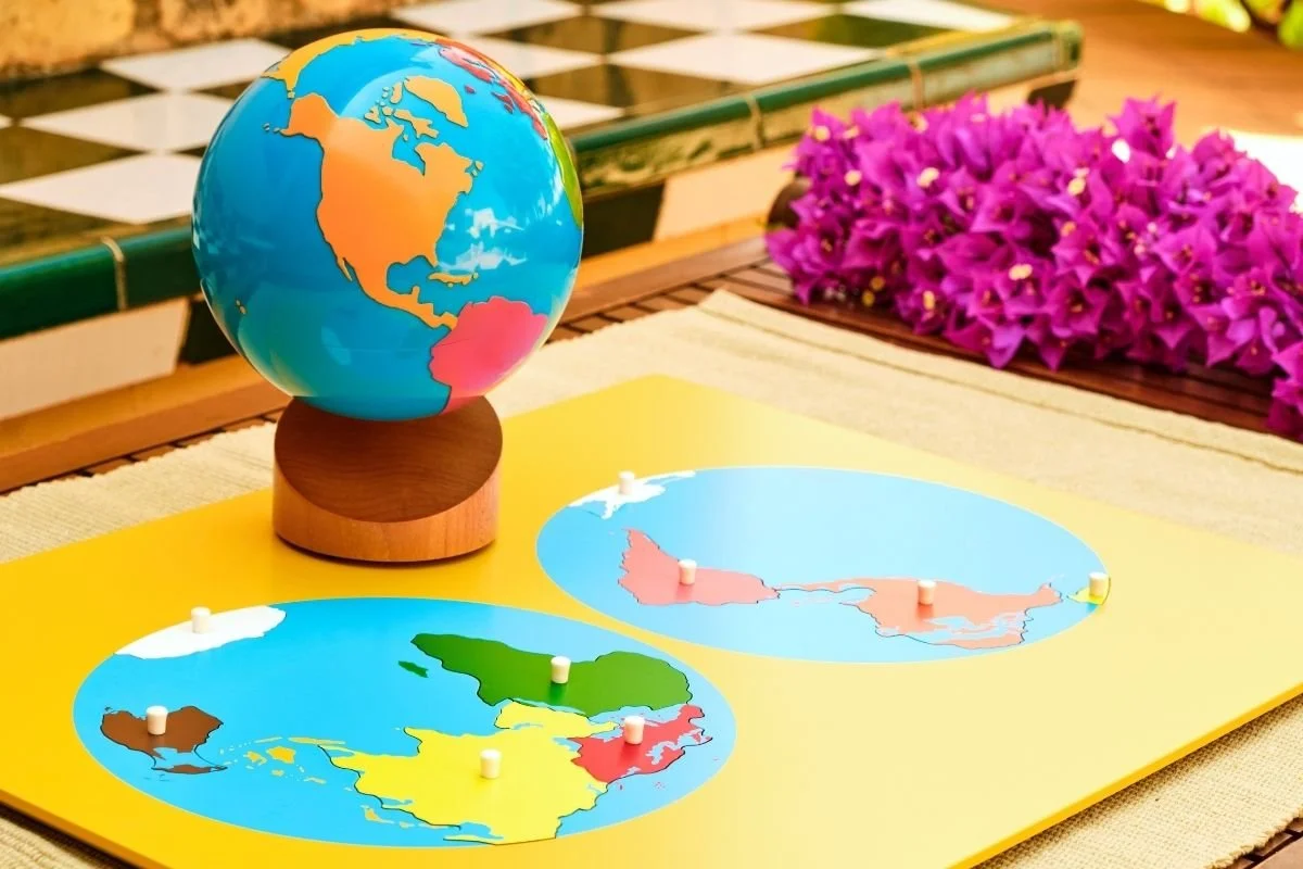 Montessori continent globe for geography learning