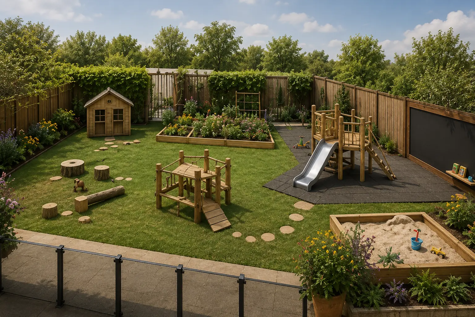 Concept overview of the Together We Grow Montessori School outdoor play environment