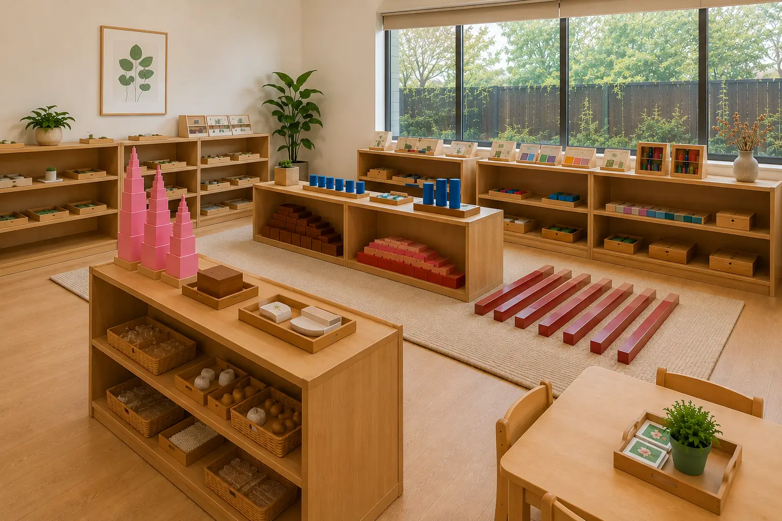 Concept rendering of the Sensorial area with Montessori materials